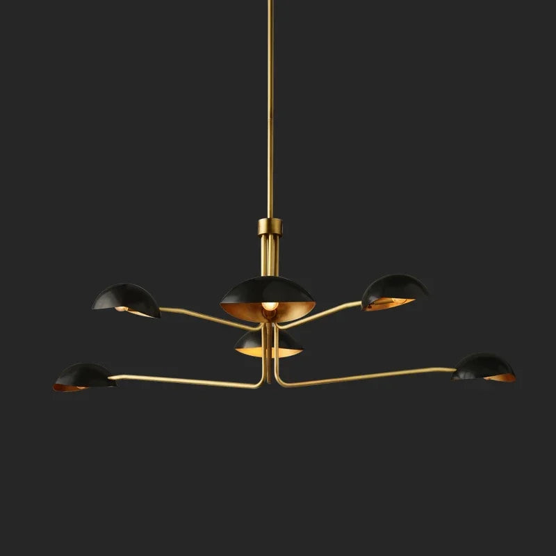 lustre rétro en cuivre lampe créative à bras long design industriel