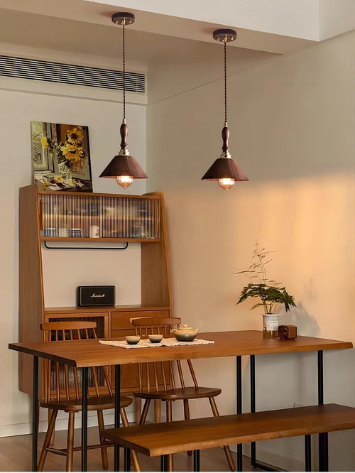 Kronleuchter aus Massivholz im japanischen Stil für ein elegantes Interieur - vue 5 sur 7