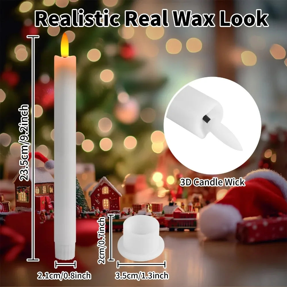 bougies coniques led scintillantes avec télécommande pour fêtes et occasions - vue 3 sur 8