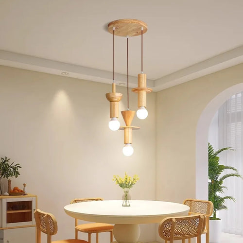 Moderne Pendelleuchte aus Holz im japanischen Stil für ein elegantes Interieur - vue 2 sur 10