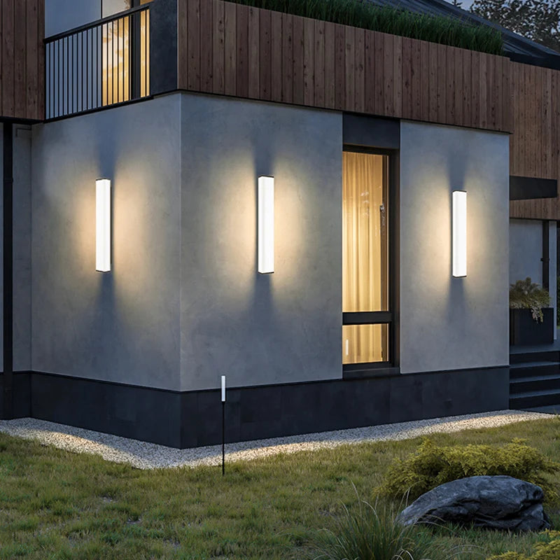 Acier inoxydable LED étanche longue applique murale moderne Ip65 éclairage extérieur jardin Villa balcon ligne lumière mur rondelle lumière 8 - vue 5 sur 8