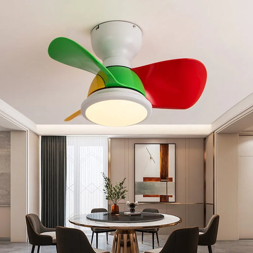 Deckenventilator mit LED-Beleuchtung und Fernbedienung für modernes Interieur - vue 3 sur 9