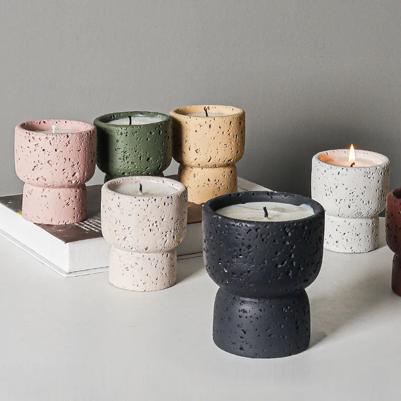 bougie parfumée en ciment style européen pour décoration artisanale - vue 5 sur 10