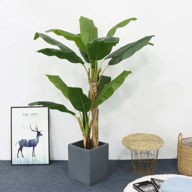 grande plante artificielle bonsaï faux bananier en pot décoration intérieure extérieure - vue 3 sur 15