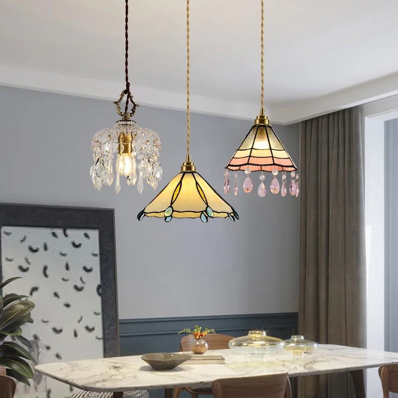 suspension en verre tiffany multicolore pour intérieur élégant - vue 11 sur 10
