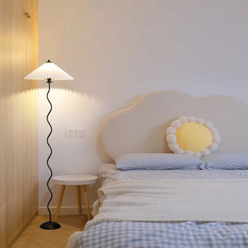 LED-Lampenschirm aus plissiertem Stoff im nordischen Stil - vue 3 sur 15