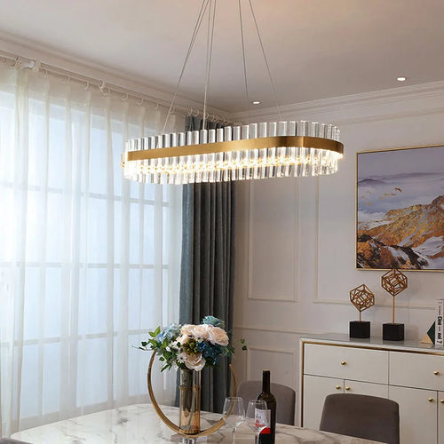 Moderner LED-Kronleuchter aus Kristall für elegantes Licht - vue 4 sur 15