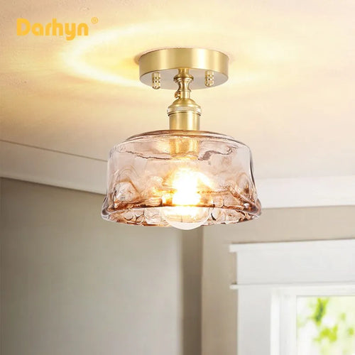 Plafonniers en verre nordique industrie Loft maison intérieur simplicité plafonnier vestiaire balcon couloir Lustre porche éclairage