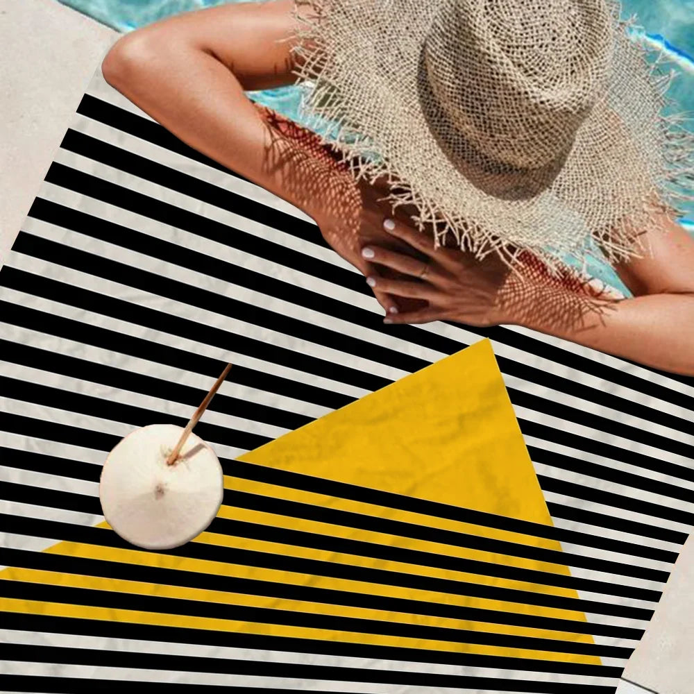 serviette de plage géométrique bauhaus microfibre absorbante - vue 3 sur 6