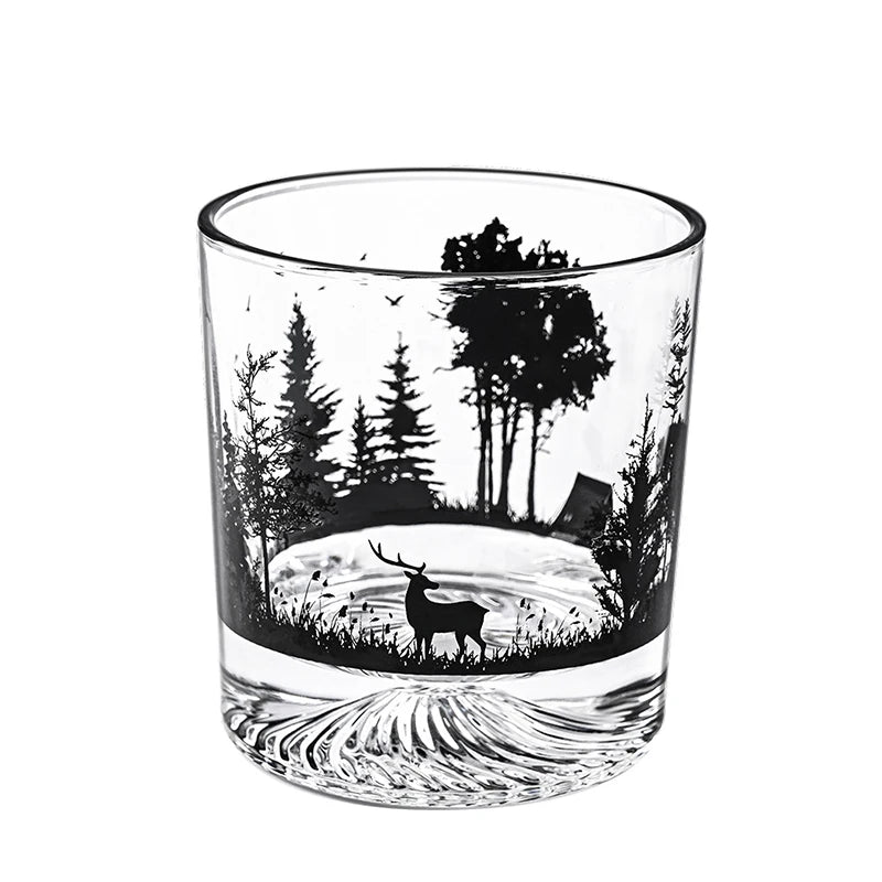 Verre à vin montagne enneigée fond épais 300ml