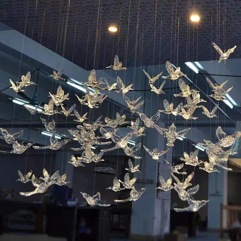 suspension LED décorative en forme d'oiseau idéale pour loft