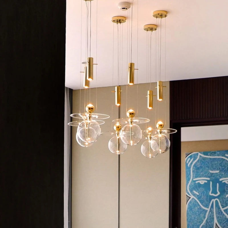 lustre en verre design post-moderne pour décoration intérieure - vue 3 sur 8