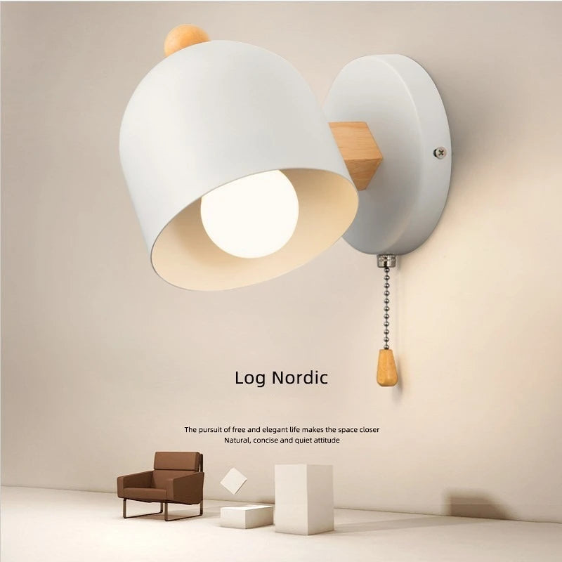 applique murale led macaron nordique décoration moderne avec interrupteur - vue 5 sur 9