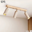 Projecteur Led 3 têtes plafonnier monté en Surface pierre bois Spot lumière longue mur Foco pour salon vestiaire magasin de vêtements
