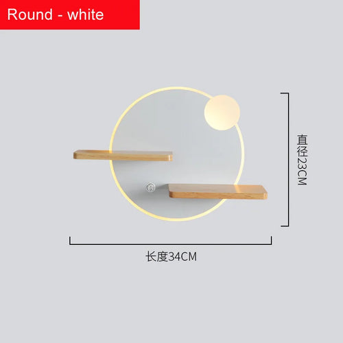Applique murale led nordique avec étagère et chargeur usb - vue 10 sur 18