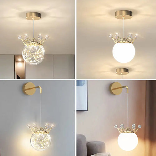 applique murale en forme de couronne de cristal avec gypsophile - vue 7 sur 10