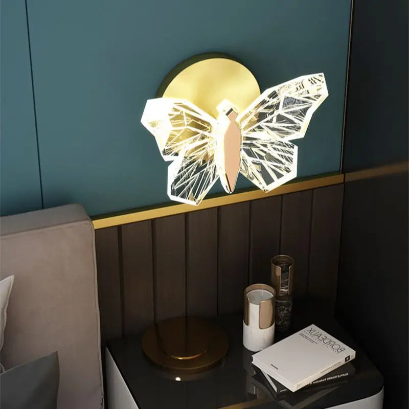 applique murale LED cristal papillon de luxe - vue 4 sur 7