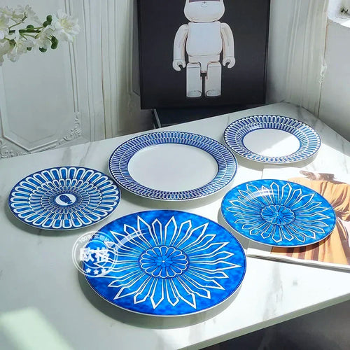 Assiette style européen motif sceau élégant pour thé
