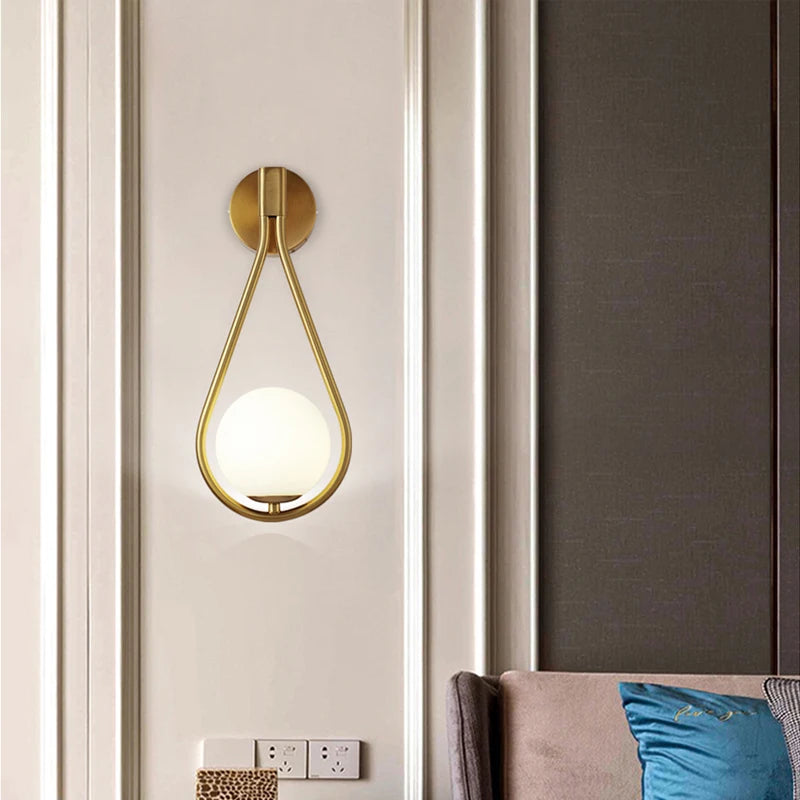 applique murale led boule de verre givré pour intérieur - vue 4 sur 21
