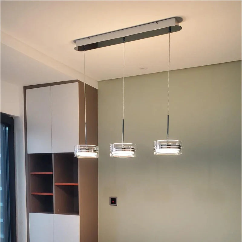 suspension led style 	 avec cordon réglable acrylique rond - vue 5 sur 8