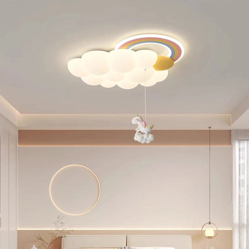 LED-Deckenleuchte Wolke Regenbogen für Kinderzimmer - vue 4 sur 10