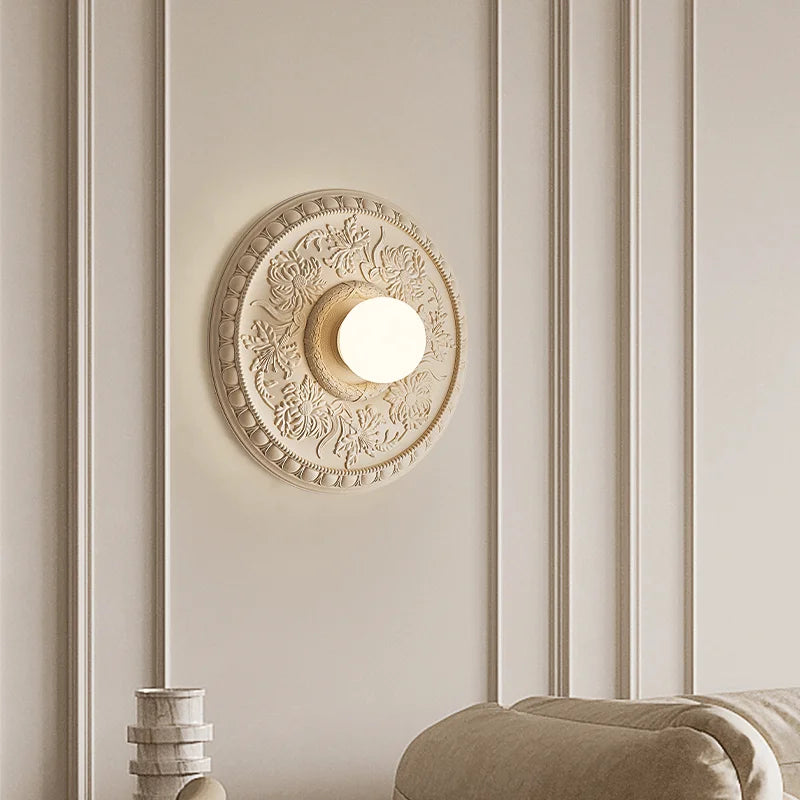 applique murale rétro haute gamme avec abat-jour en verre blanc - vue 6 sur 8
