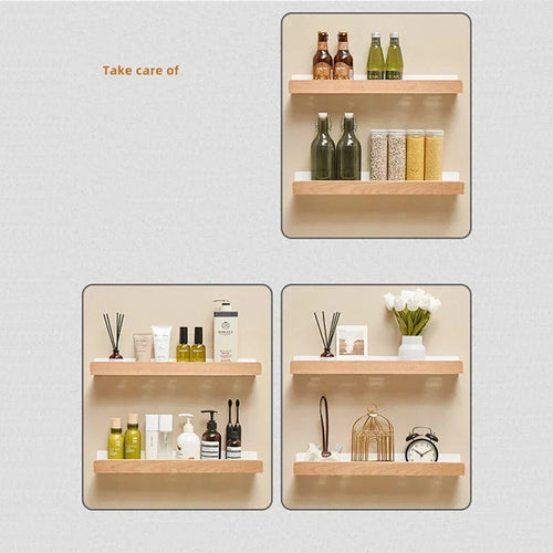 étagère en bois support d'angle sans perçage pour rangement