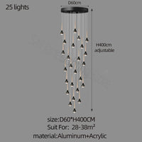 lustre long nordique moderne creux idéal pour loft hôtel appartement