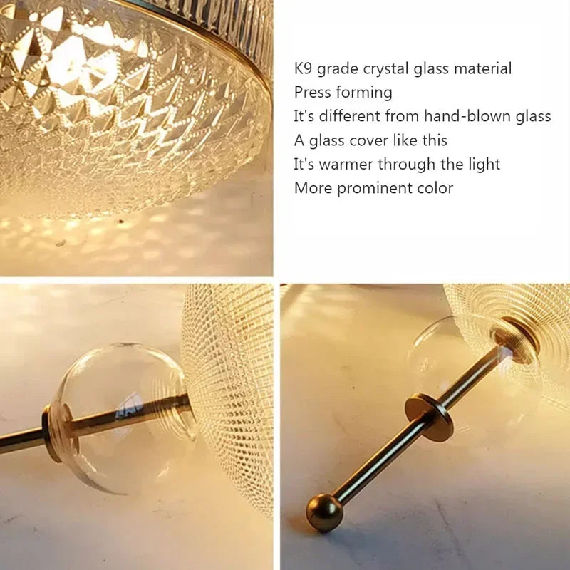 Suspension rétro led en verre nordique pour décoration maison - vue 6 sur 11