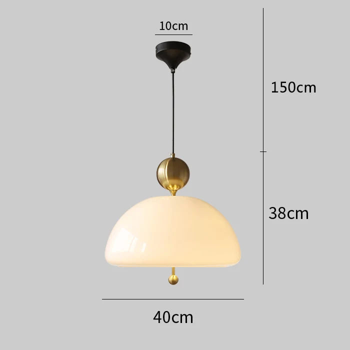 suspension en verre blanc laiteux forme fleur style bauhaus - vue 11 sur 11