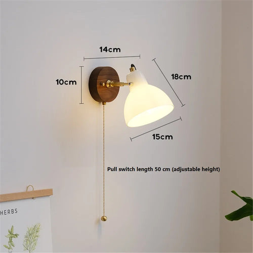 Wandleuchte aus Glas und Messing mit verstellbarem Schalter - vue 3 sur 8