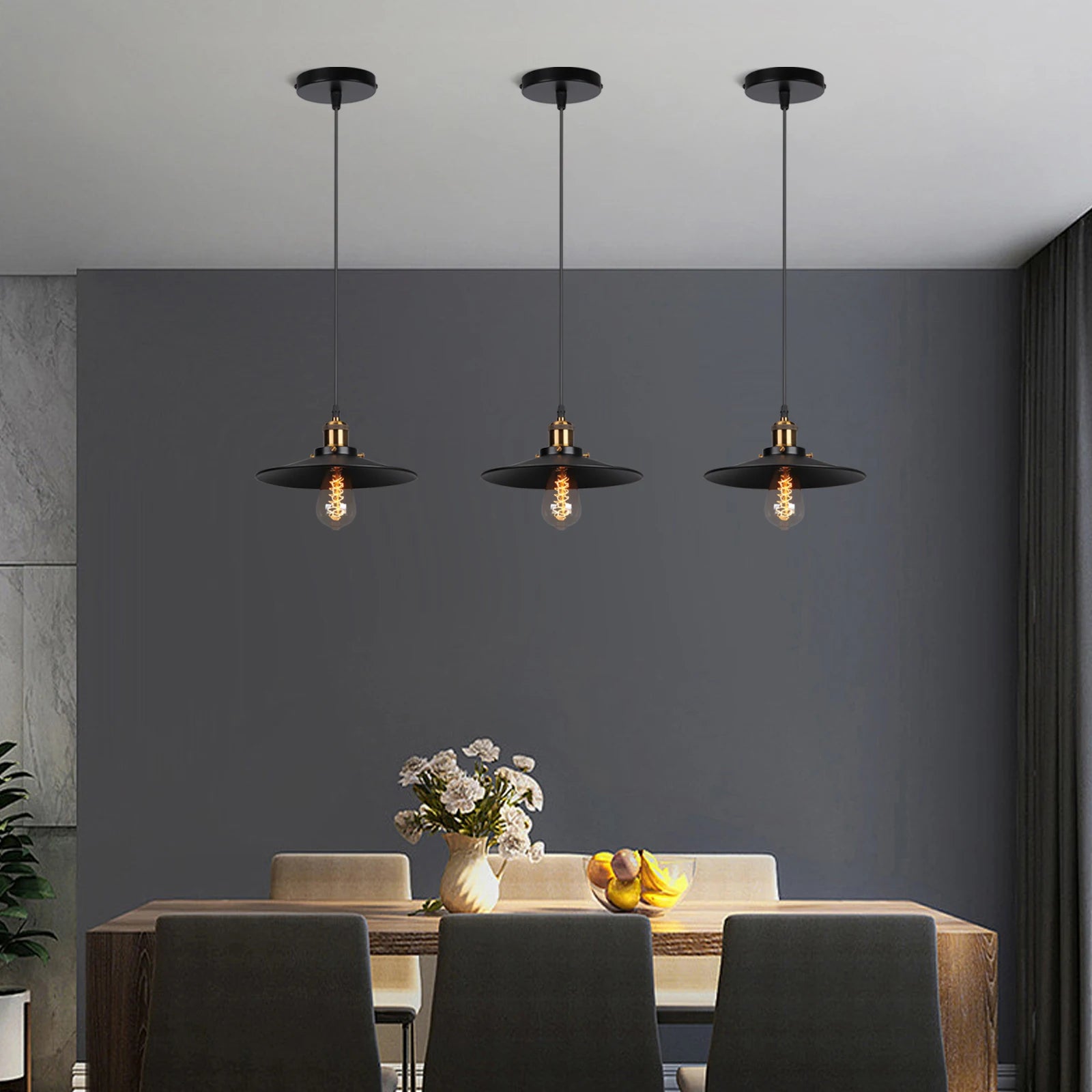 lampes suspendues rétro industrielles pour éclairage intérieur vintage - vue 4 sur 8