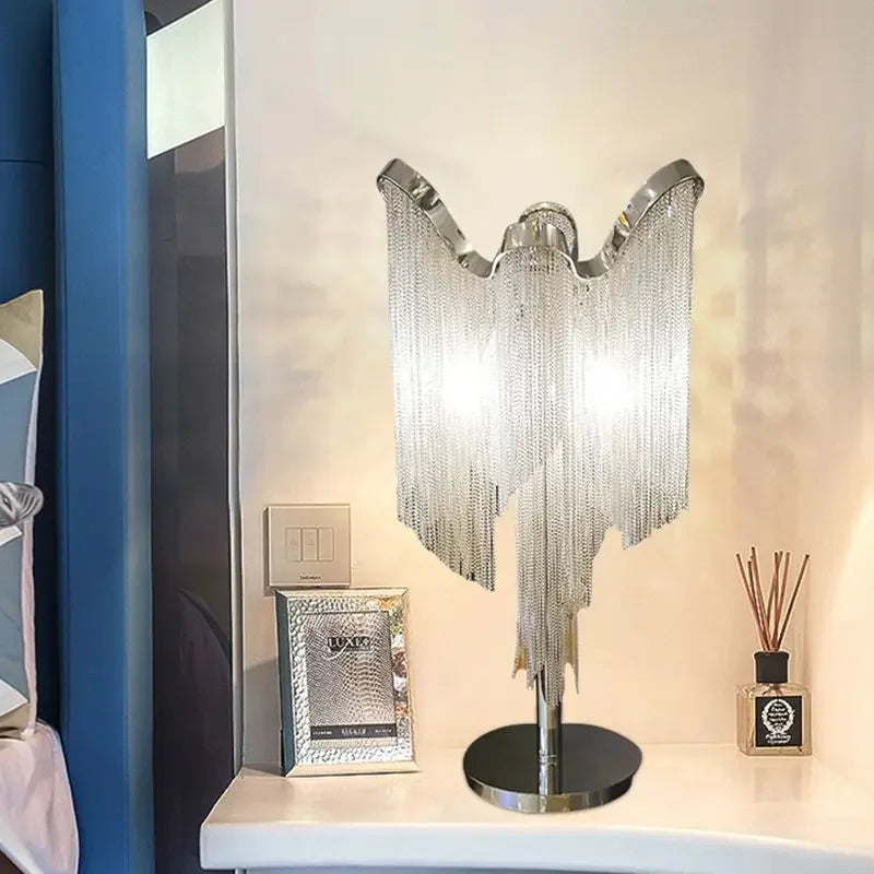 lampadaire postmoderne de luxe avec chaîne en aluminium style nordique italien - vue 6 sur 6
