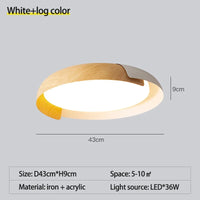 SANDYHA nordique Led ronde plafonnier Original Grain de bois éclairage chambre salon salle à manger étude décor à la maison Design Luminaire