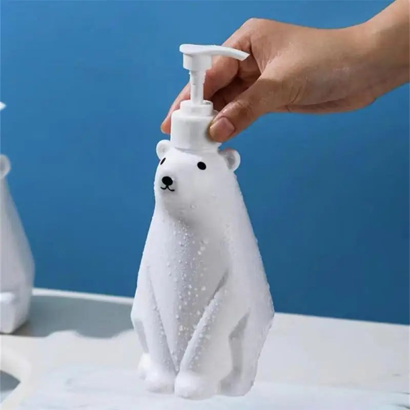 distributeur de lotion ours polaire mignon rechargeable pour savon et shampoing - vue 4 sur 34