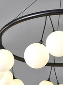 suspension circulaire design en verre pour intérieur moderne
