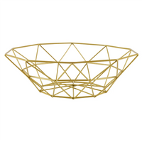 Metal Wire Fruit Basket Fruit Bowl, Large Round Bread Storage Bowl Stand
