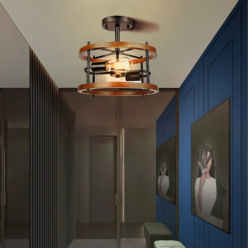 Industrieller Retro-Deckenleuchte mit zwei Lampen für den Innenbereich - vue 5 sur 11