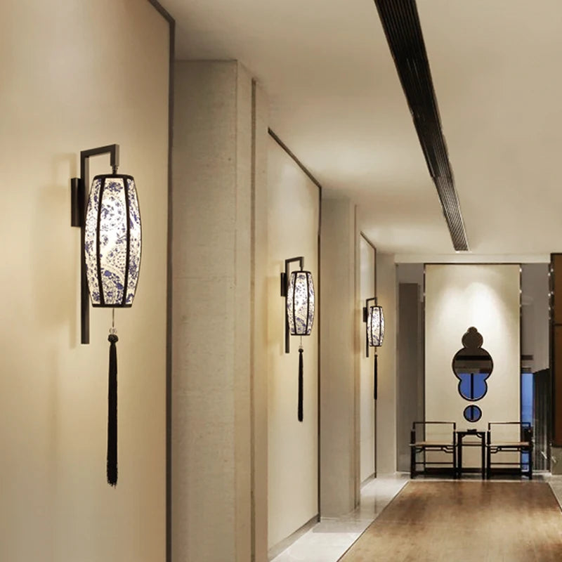 LED-Wandleuchte im Chinoiserie-Stil für Hotel und Teesalon - vue 3 sur 9