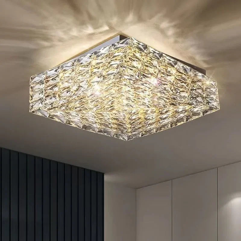 plafonnier led carré en cristal design moderne pour décoration intérieure - vue 3 sur 12