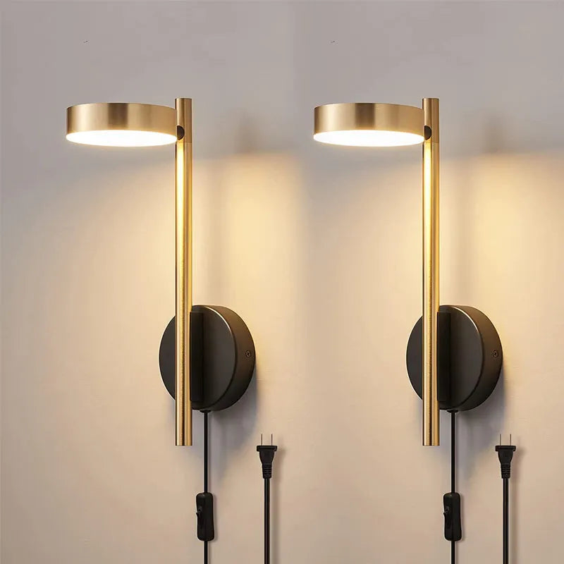 Applique murale led interrupteur rotatif
