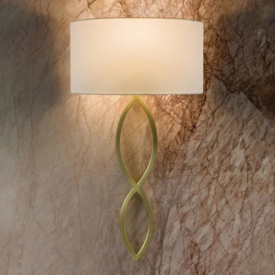 Wandleuchte Caserta Kreis Design aus Stoff für stilvolle Innendekoration