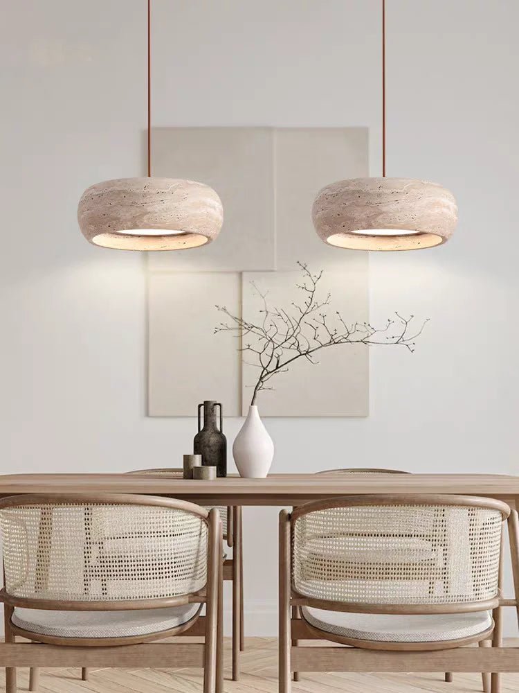 Japanischer Wabi-Sabi-Kronleuchter aus Stein für vintage Wohnaccessoires - vue 3 sur 7
