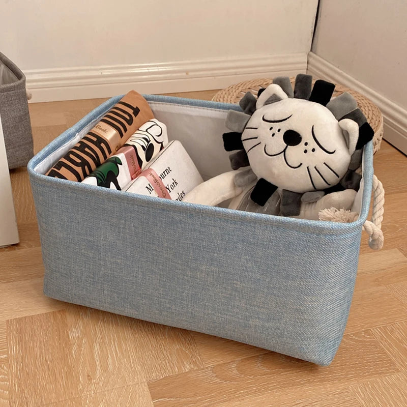 boîte de rangement en lin pour vêtements et jouets divers - vue 12 sur 12
