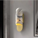 applique murale en marbre style chinois avec abat-jour led créatif