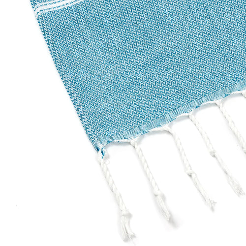 serviette de plage turque coton rayures franges rapide - vue 8 sur 7