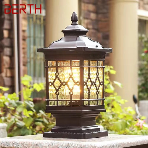 Klassische LED-Außenstehleuchte Wasserdicht Garten Retro - vue 2 sur 10