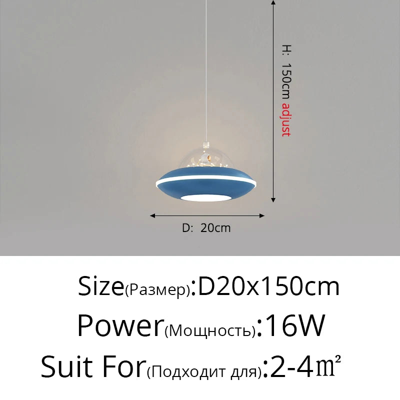Moderner nordischer Kronleuchter UFO für Jungenzimmer