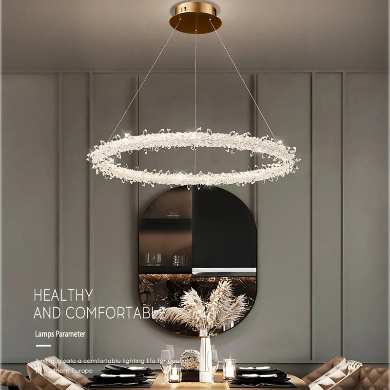 lustre moderne en cristal design pour décoration intérieure élégante - vue 4 sur 23