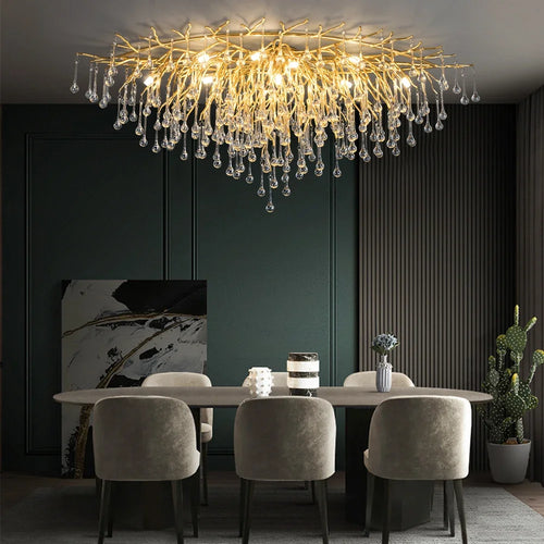 Nordischer LED-Kronleuchter aus Kristall für elegantes Ambiente - vue 2 sur 16